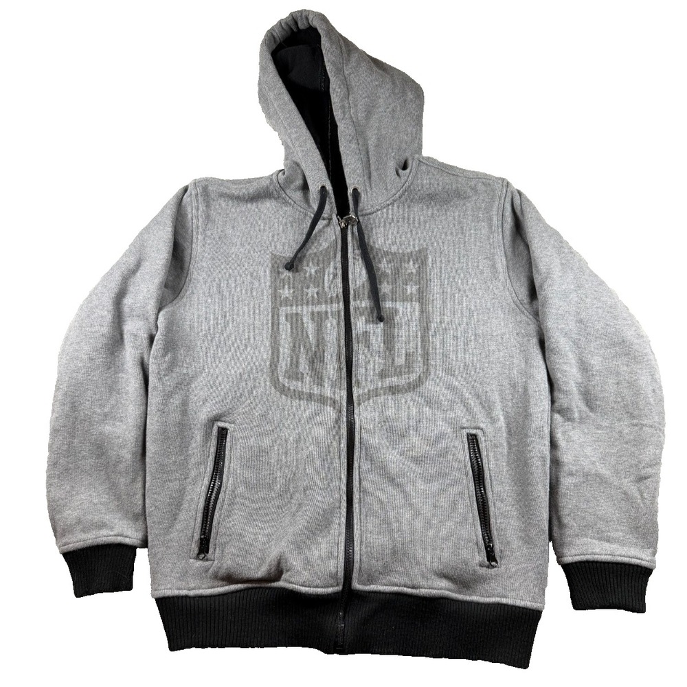 NFL Pro Line Gray Full Zip Hoodie Mens M Football Graphic Sweatshirt